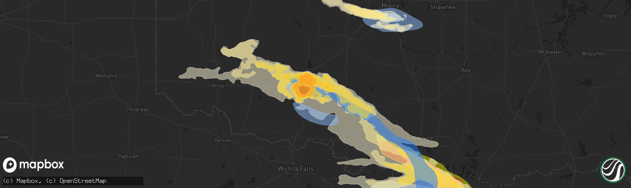 Hail Map In Lawton, OK On June 15, 2023 - HailTrace